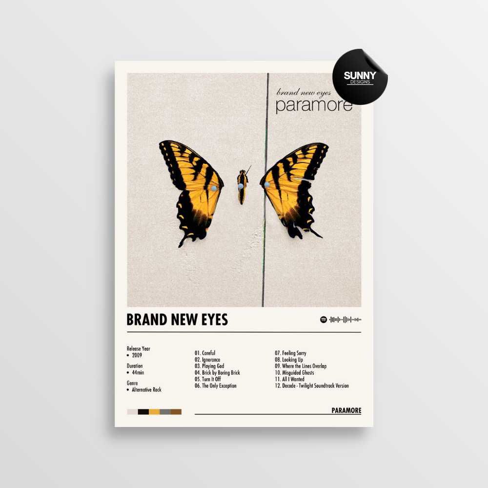 Paramore Brand New Eyes merch custom album cover poster music poster personalized gifts poster mockup poster template album posters for wall Sunny Designs Poster