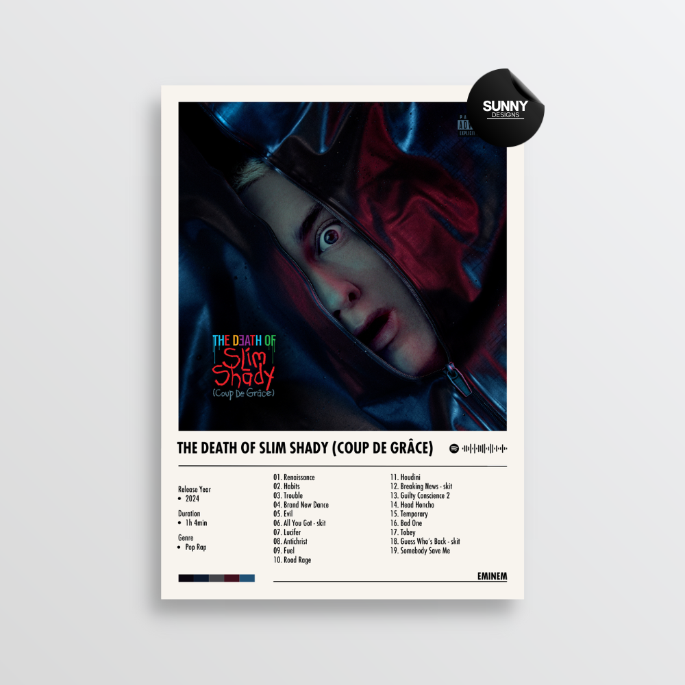 Eminem The Death of Slim Shady Coup De Grace merch custom album cover poster music poster personalized gifts poster mockup poster template album posters for wall Sunny Designs Poster 