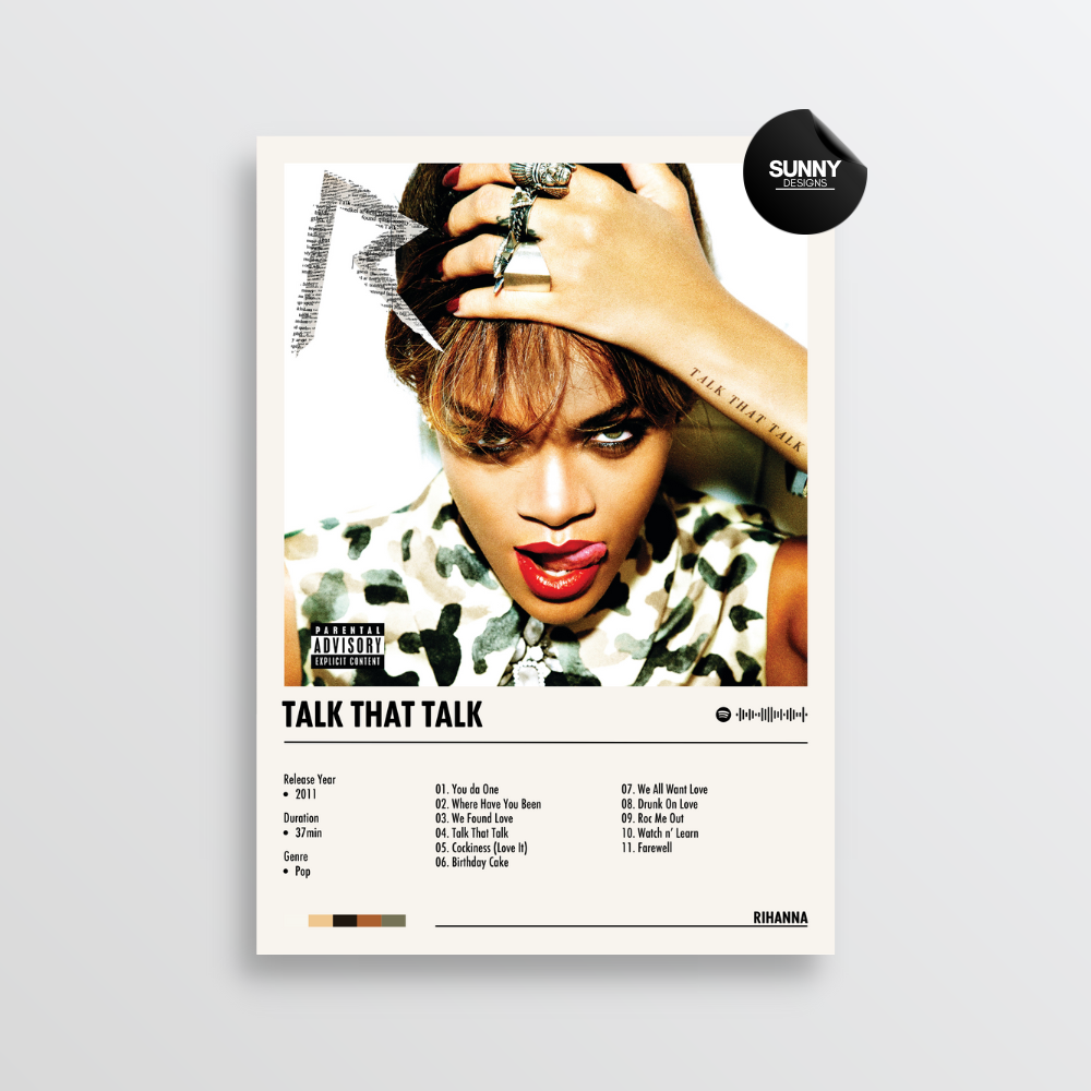 Rihanna Talk That Talk merch custom album cover poster music poster personalized gifts poster mockup poster template album posters for wall Sunny Designs Poster 