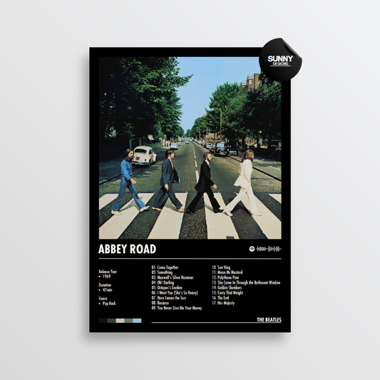 The Beatles Abbey Road merch custom album cover poster music poster personalized gifts poster mockup poster template Sunny Designs Poster 