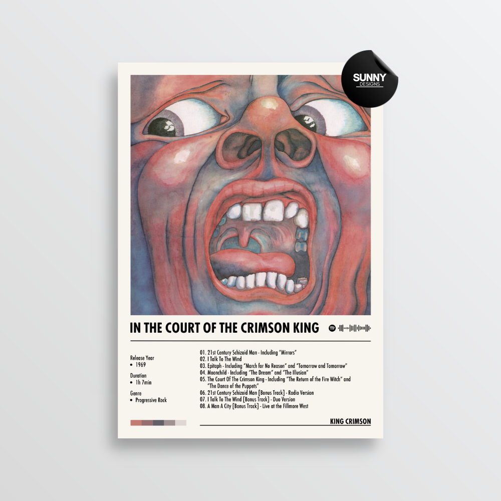 King Crimson In The Court Of The Crimson King merch custom album cover poster music poster personalized gifts poster mockup poster template album posters for wall Sunny Designs Poster 