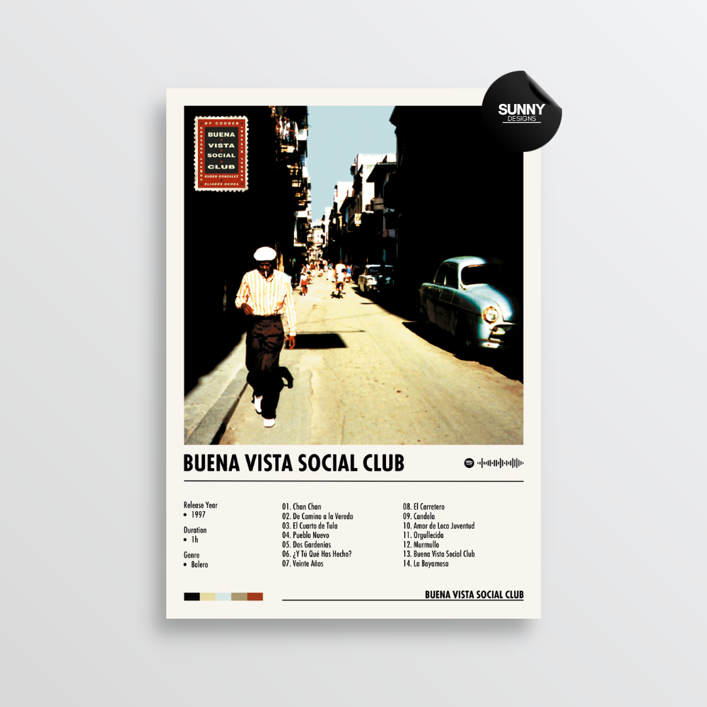 Buena Vista Social Club Buena Vista Social Club tracklist merch custom album cover poster music poster personalized gifts poster mockup poster template album posters for wall Sunny Designs Poster 
