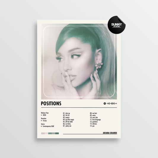 Ariana Grande Positions merch custom album cover poster music poster personalized gifts poster mockup poster template Sunny Designs Poster 