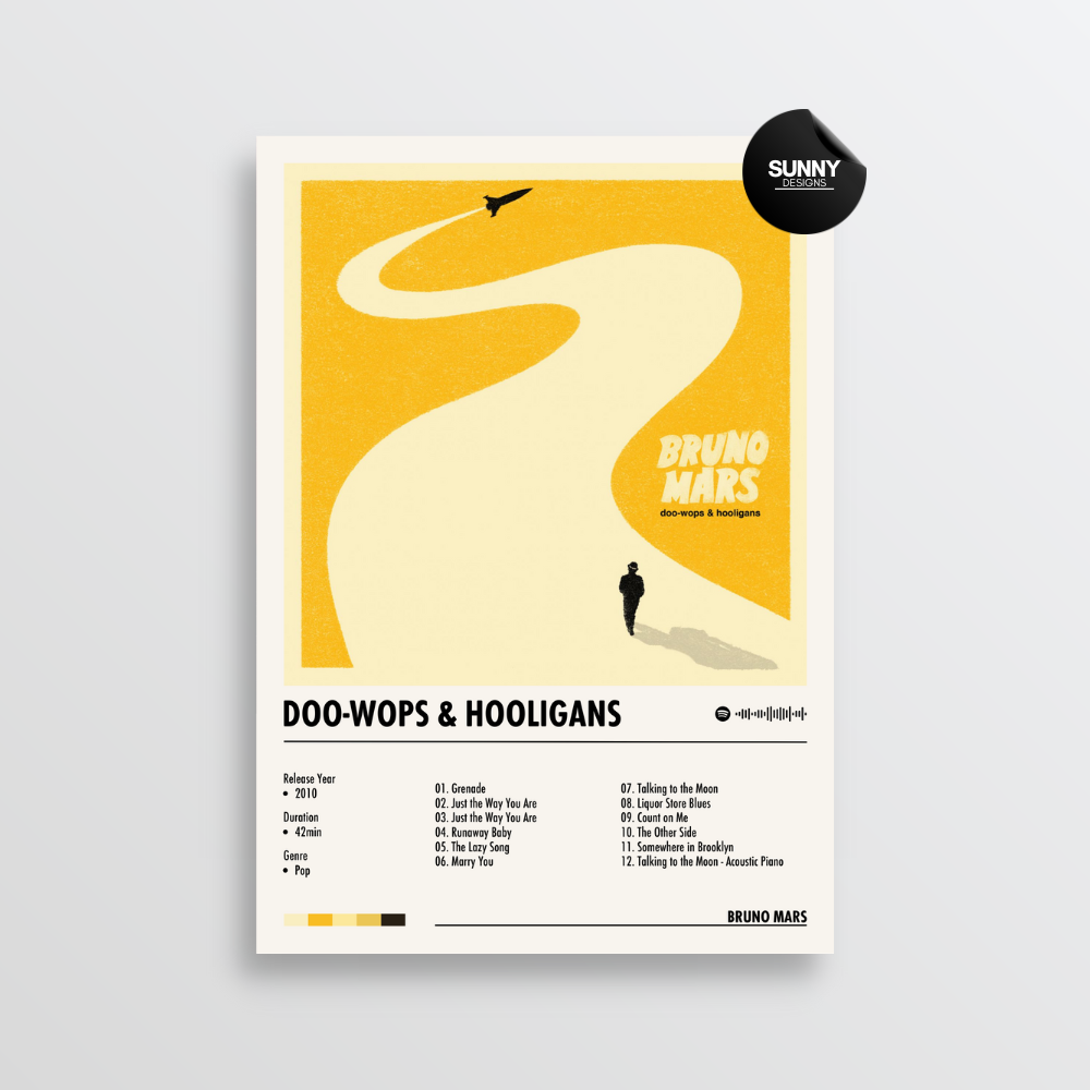 Bruno Mars Doo-Wops & Hooligans merch custom album cover poster music poster personalized gifts poster mockup poster template album posters for wall Sunny Designs Poster 