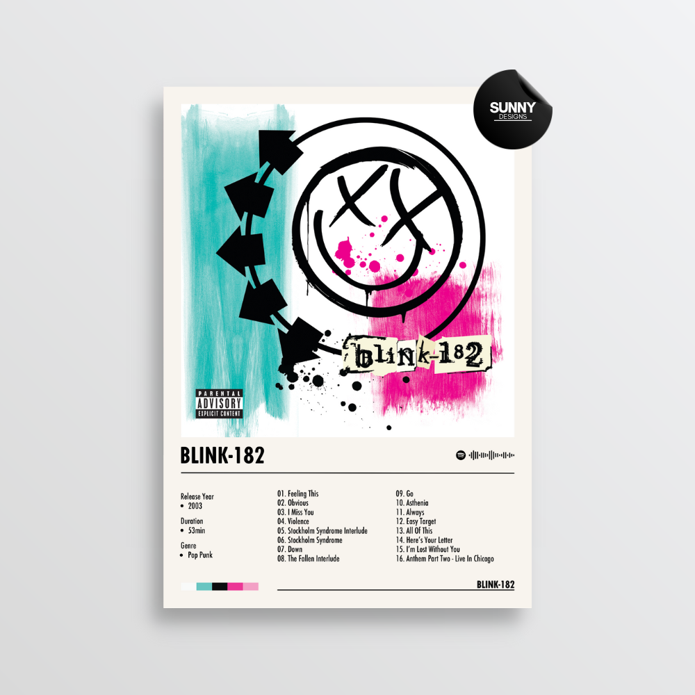 blink 182 blink-182 merch custom album cover poster music poster personalized gifts poster mockup poster template album posters for wall Sunny Designs Poster 