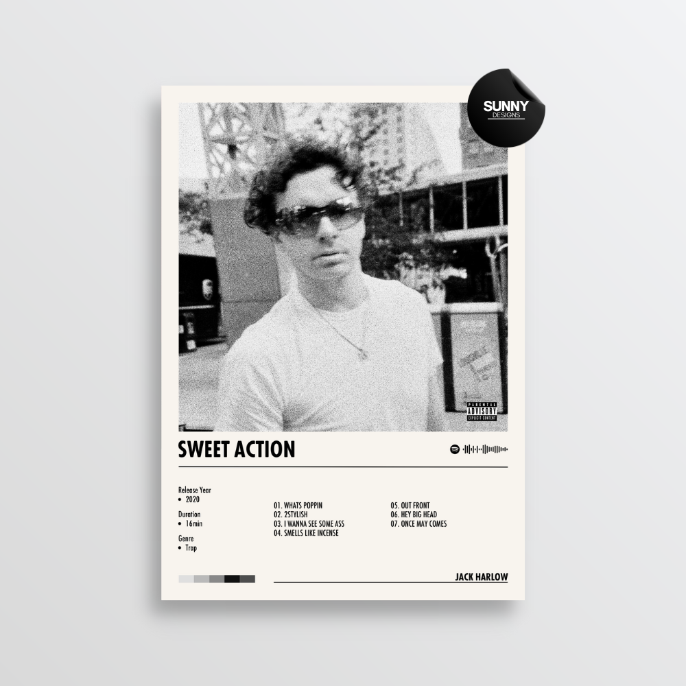 Jack Harlow Sweet Action merch custom album cover poster music poster personalized gifts poster mockup poster template album posters for wall Sunny Designs Poster 