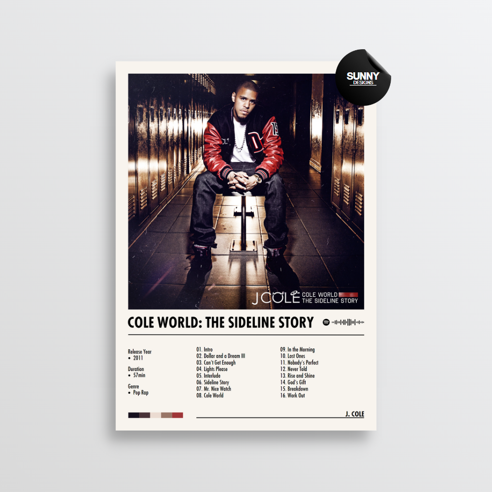 J. Cole Cole World: The Sideline Story merch custom album cover poster music poster personalized gifts poster mockup poster template Sunny Designs Poster