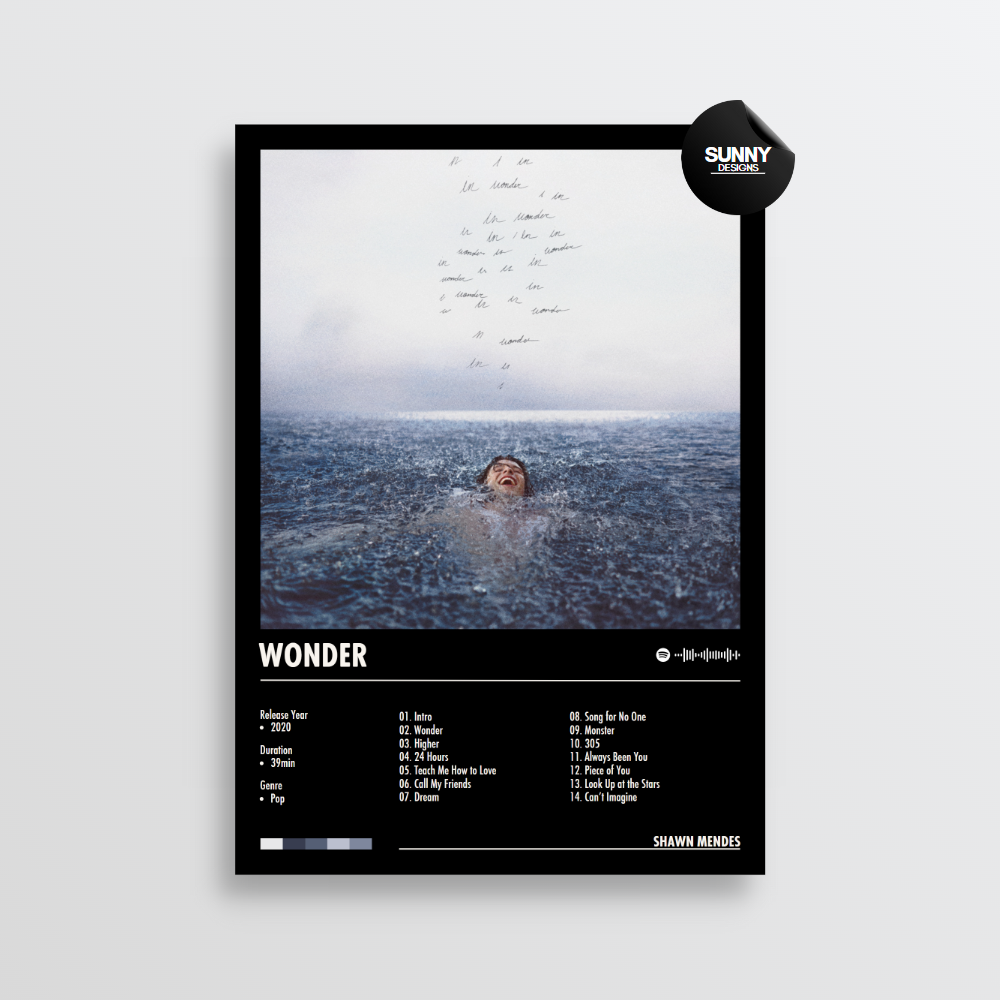 Shawn Mendes Wonder merch custom album cover poster music poster personalized gifts poster mockup poster template Sunny Designs Poster 