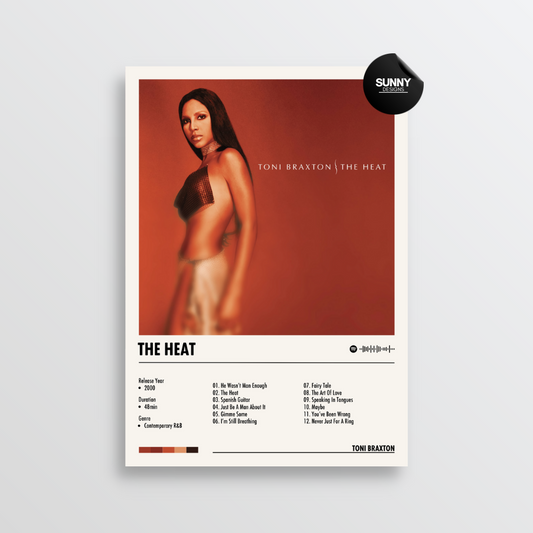 Toni Braxton The Heat merch custom album cover poster music poster personalized gifts poster mockup poster template album posters for wall Sunny Designs Poster
