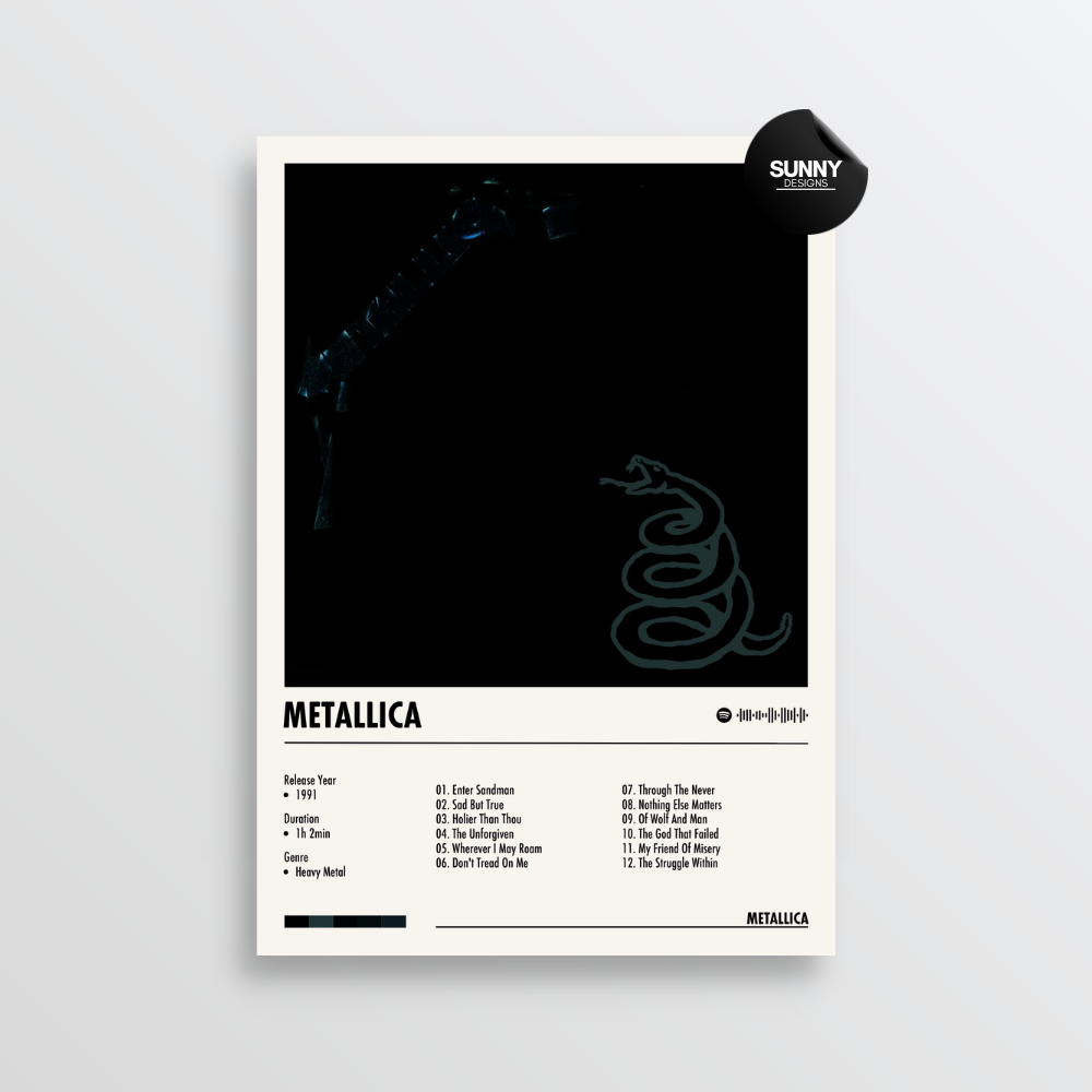 Metallica Metallica merch custom album cover poster music poster personalized gifts poster mockup poster template album posters for wall Sunny Designs Poster 