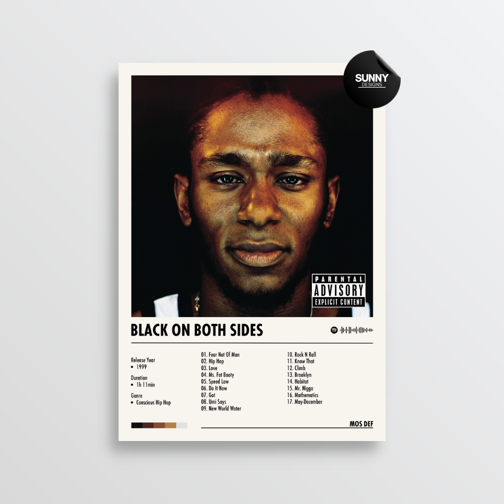 Mos Def Black On Both Sides merch custom album cover poster music poster personalized gifts poster mockup poster template album posters for wall Sunny Designs Poster 