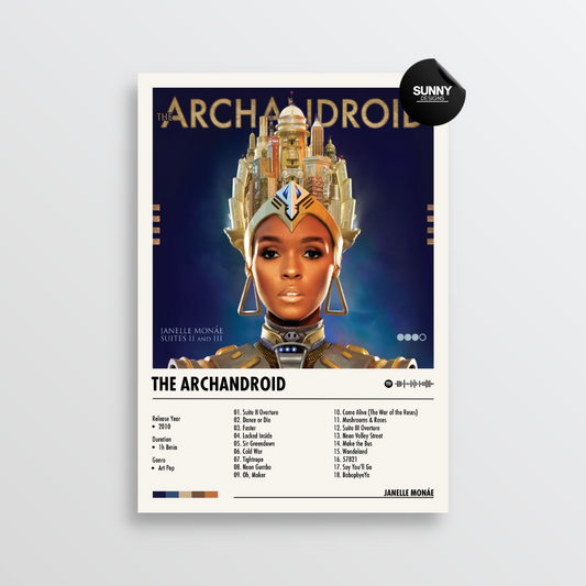 Janelle Monae The ArchAndroid merch custom album cover poster music poster personalized gifts poster mockup poster template album posters for wall Sunny Designs Poster 