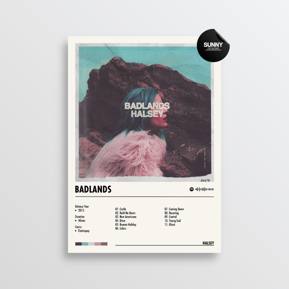 Halsey BADLANDS merch custom album cover poster music poster personalized gifts poster mockup poster template album posters for wall Sunny Designs Poster 