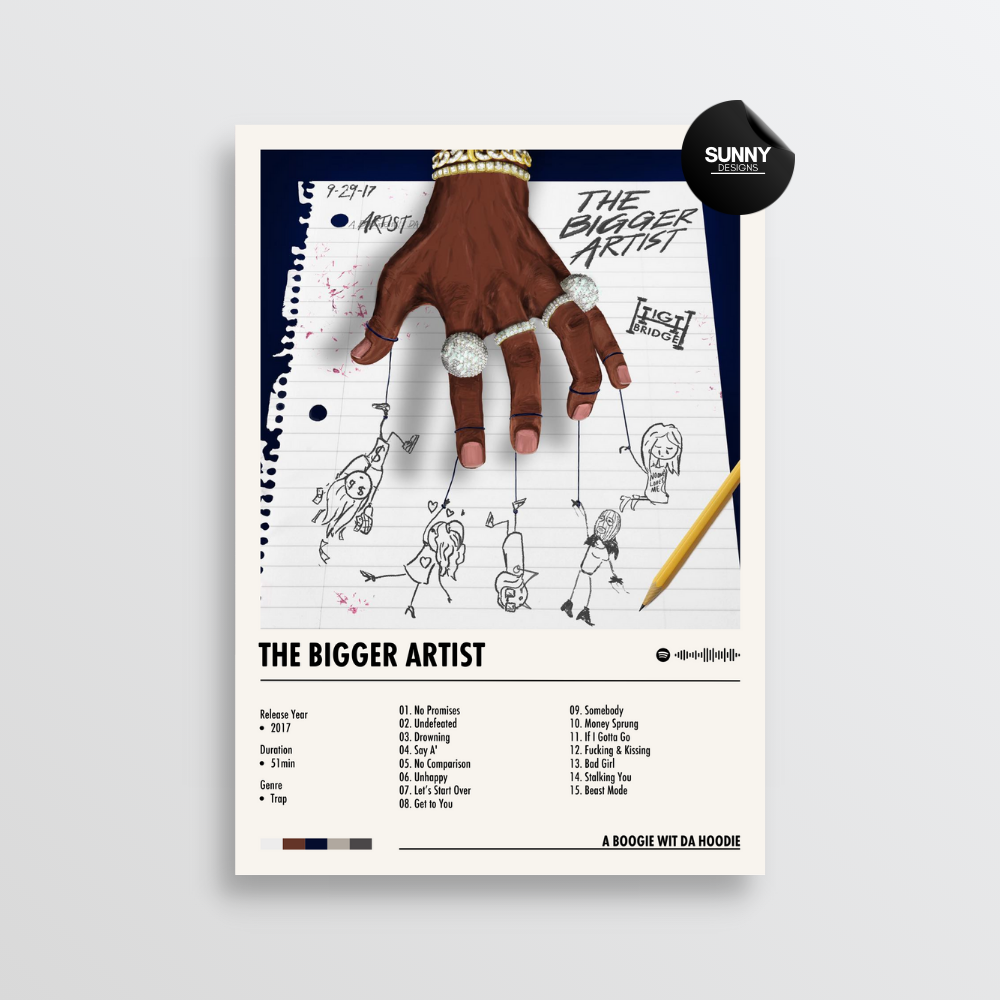 A Boogie Wit Da Hoodie The Bigger Artist Album Cover Poster