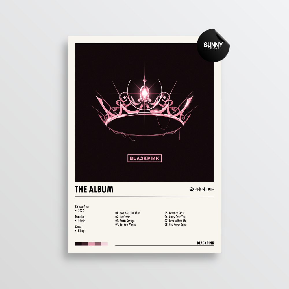 BLACKPINK THE ALBUM merch custom album cover poster music poster personalized gifts poster mockup poster template album posters for wall Sunny Designs Poster 