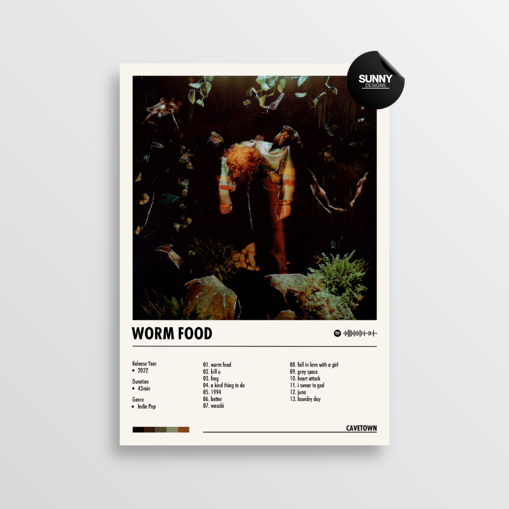 Cavetown worm food merch custom album cover poster music poster personalized gifts poster mockup poster template album posters for wall Sunny Designs Poster
