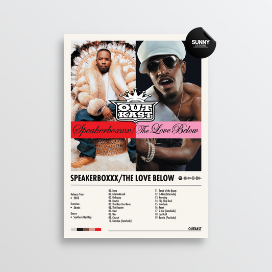 OutKast Speakerboxxx The Love Below merch custom album cover poster music poster personalized gifts poster mockup poster template album posters for wall Sunny Designs Poster 