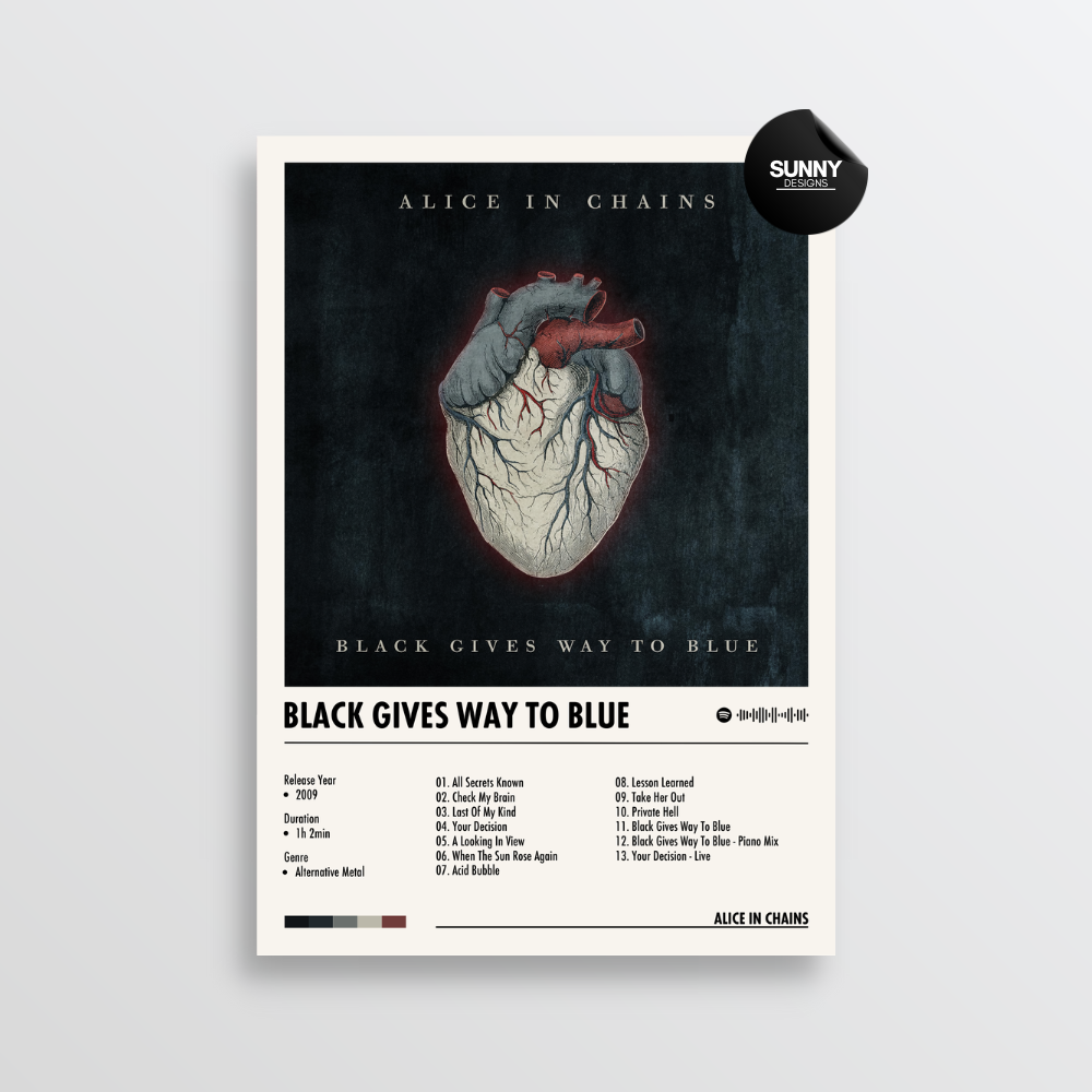 Alice in Chains Black Gives Way To Blue merch custom album cover poster music poster personalized gifts poster mockup poster template album posters for wall Sunny Designs Poster
