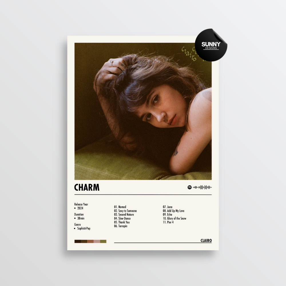 Clairo Charm merch custom album cover poster music poster personalized gifts poster mockup poster template album posters for wall Sunny Designs Poster