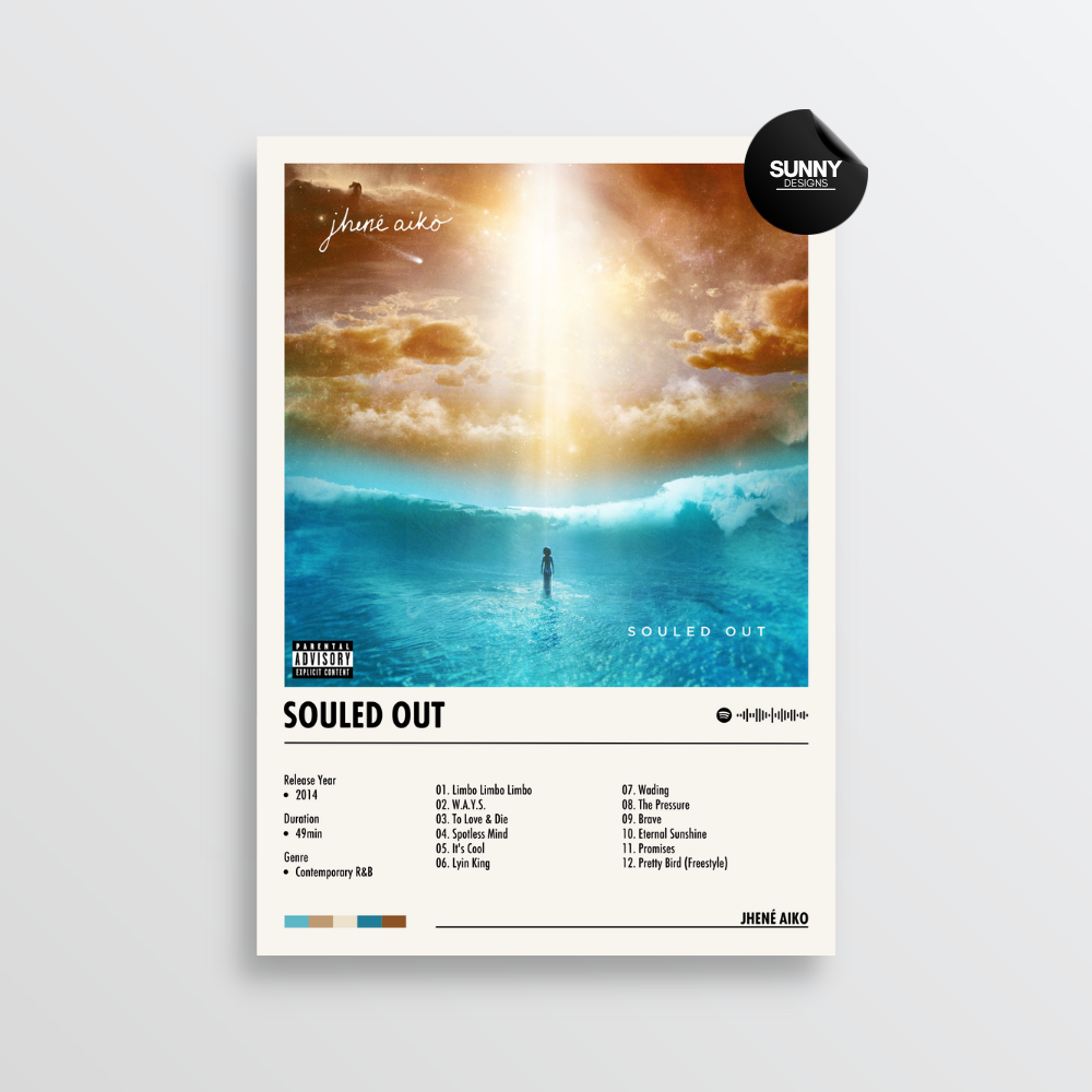 Jhene Aiko Souled Out merch custom album cover poster music poster personalized gifts poster mockup poster template album posters for wall Sunny Designs Poster 