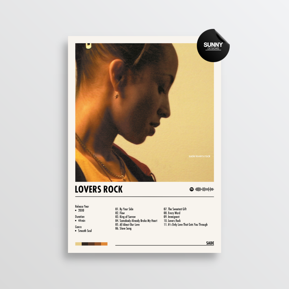 Sade Lovers Rock merch custom album cover poster music poster personalized gifts poster mockup poster template album posters for wall Sunny Designs Poster 