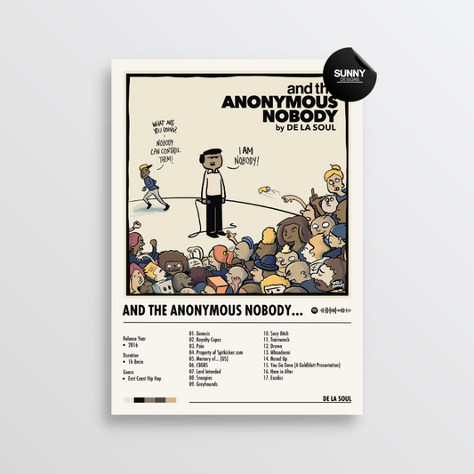 De La Soul and the Anonymous Nobody merch custom album cover poster music poster personalized gifts poster mockup poster template album posters for wall Sunny Designs Poster
