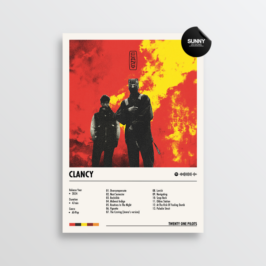 twenty one pilots Clancy merch custom album cover poster music poster personalized gifts poster mockup poster template album posters for wall Sunny Designs Poster
