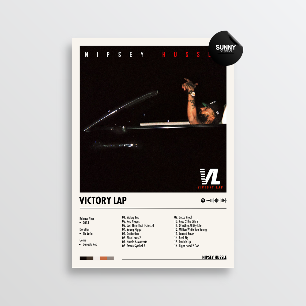 Nipsey Hussle Victory Lap merch custom album cover poster music poster personalized gifts poster mockup poster template album posters for wall Sunny Designs Poster 