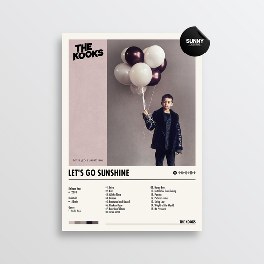 The Kooks Let's Go Sunshine merch custom album cover poster music poster personalized gifts poster mockup poster template album posters for wall tracklist Sunny Designs Poster
