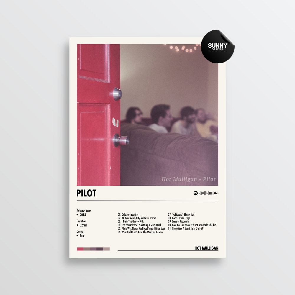 Hot Mulligan - Pilot | Album Cover Poster – Sunny Designs Posters
