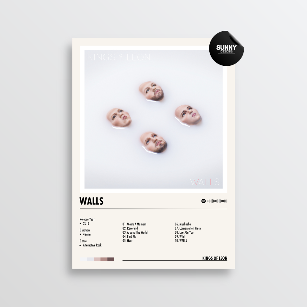 Kings of Leon WALLS tracklist merch custom album cover poster music poster personalized gifts poster mockup poster template album posters for wall Sunny Designs Poster 