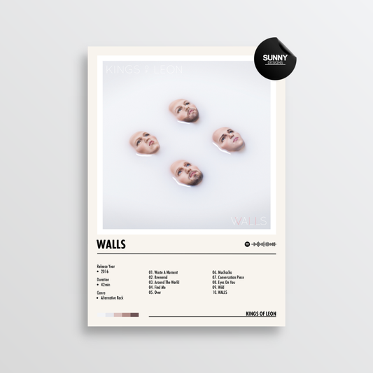 Kings of Leon WALLS tracklist merch custom album cover poster music poster personalized gifts poster mockup poster template album posters for wall Sunny Designs Poster 