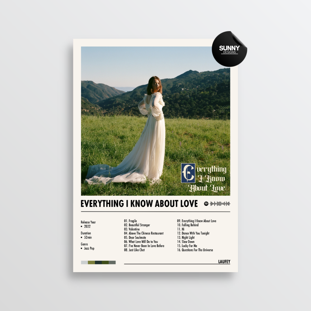 Laufey Everything I Know About Love merch custom album cover poster music poster personalized gifts poster mockup poster template album posters for wall Sunny Designs Poster 