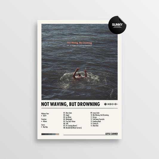 Loyle Carner Not Waving But Drowning merch custom album cover poster music poster personalized gifts poster mockup poster template album posters for wall Sunny Designs Poster 