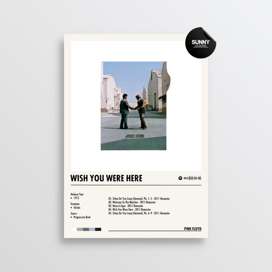 Pink Floyd Wish You Were Here merch custom album cover poster music poster personalized gifts poster mockup poster template album posters for wall Sunny Designs Poster 