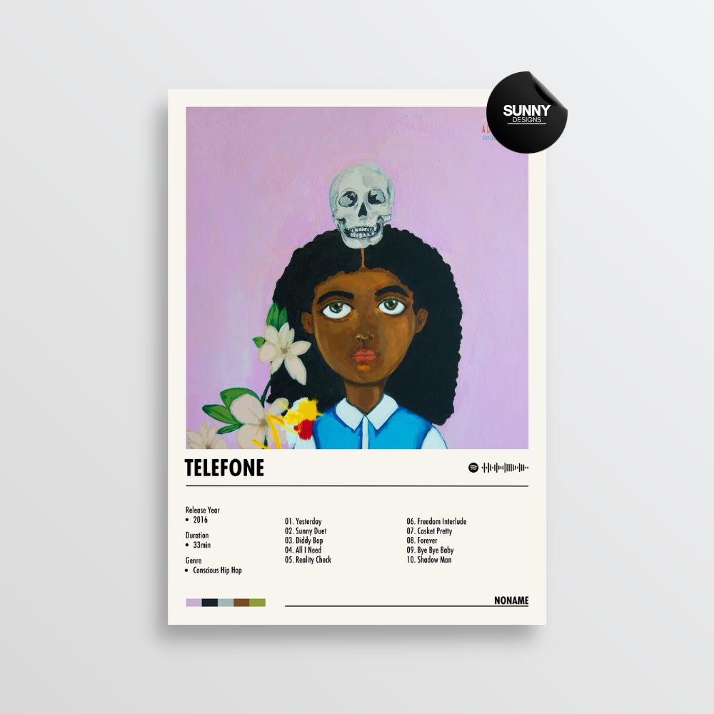 Noname Telefone merch custom album cover poster music poster personalized gifts poster mockup poster template album posters for wall Sunny Designs Poster
