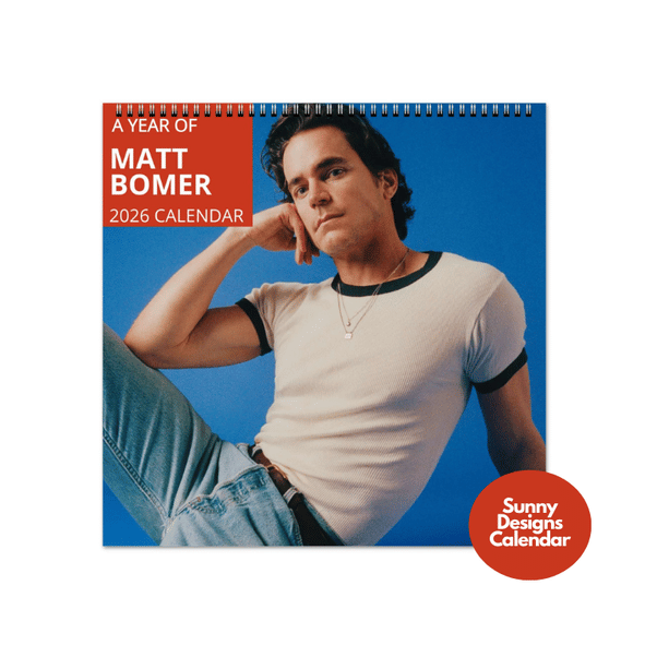 Matt Bomer 2026 Wall Calendar - Sunny Designs Posters Celebrity Wall Art - Unique Gift - Celebrity Calendar Planner Desk