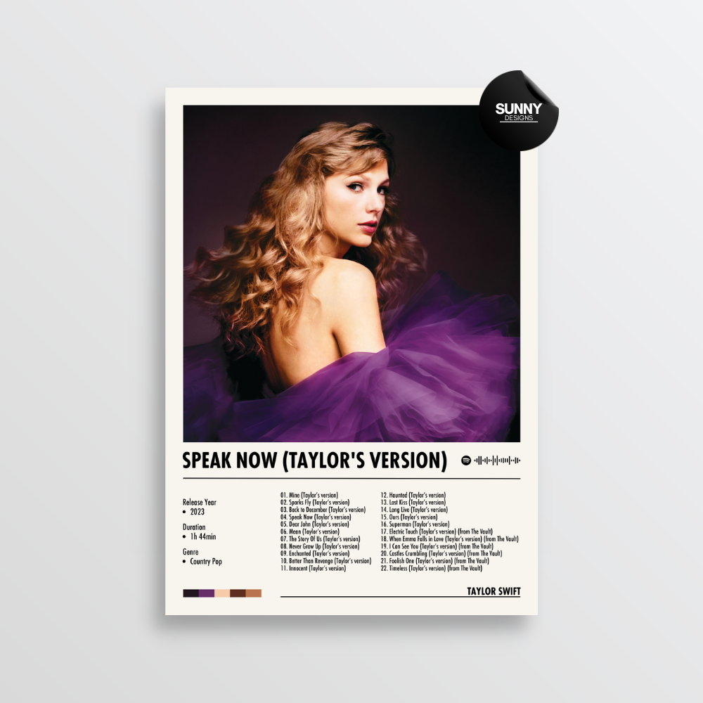 Taylor Swift Speak Now (Taylor's Version) merch custom album cover poster music poster personalized gifts poster mockup poster template Sunny Designs Poster 