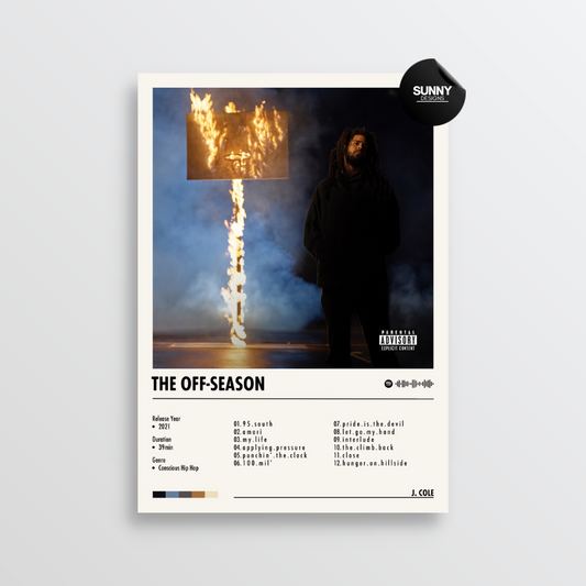 J. Cole The Off-Season merch custom album cover poster music poster personalized gifts poster mockup poster template album posters for wall Sunny Designs Poster 