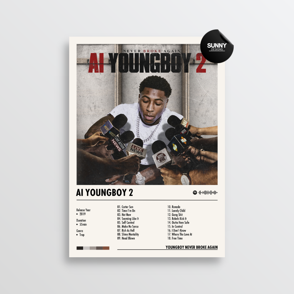 YoungBoy Never Broke Again AI YoungBoy 2 merch custom album cover poster music poster personalized gifts poster mockup poster template album posters for wall Sunny Designs Poster 