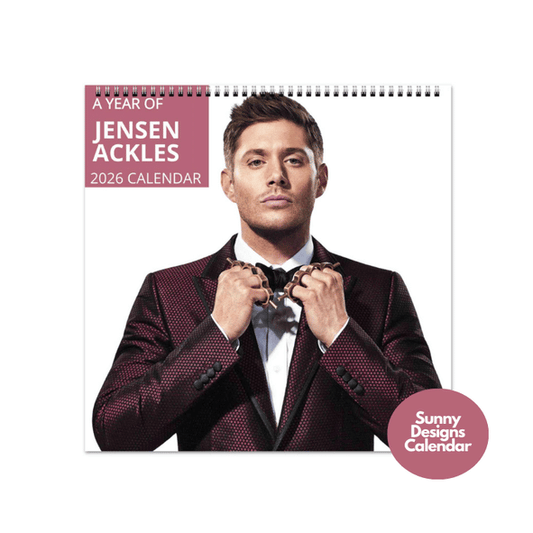 Jensen Ackles 2026 Wall Calendar - Sunny Designs Posters Celebrity Wall Art - Unique Gift - Celebrity Calendar Planner Desk