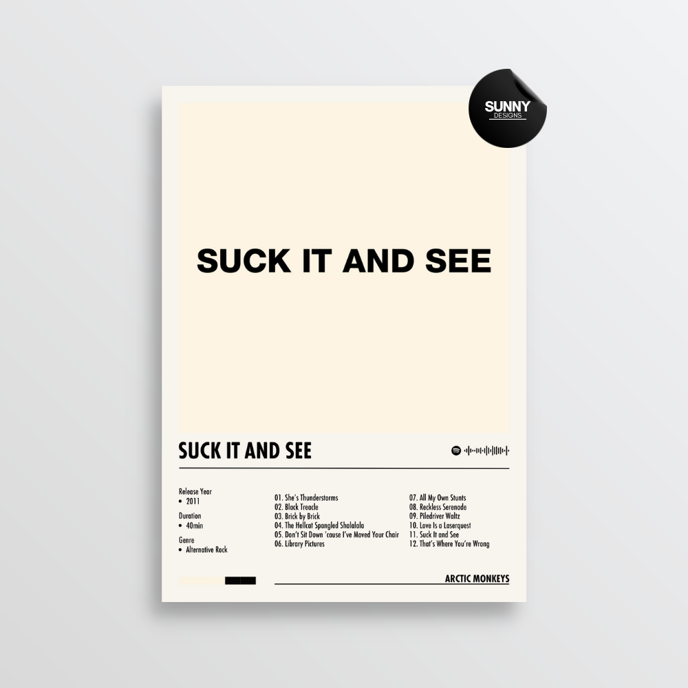 Arctic Monkeys Suck It and See merch custom album cover poster music poster personalized gifts poster mockup poster template Sunny Designs Poster