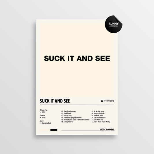 Arctic Monkeys Suck It and See merch custom album cover poster music poster personalized gifts poster mockup poster template Sunny Designs Poster