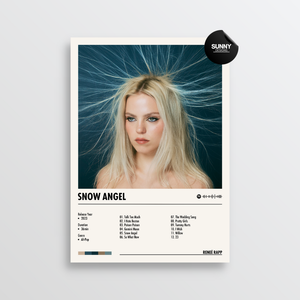 Rage Rapp Cover Reneé Rapp - Snow Angel | Album Cover Poster – Sunny Designs Posters