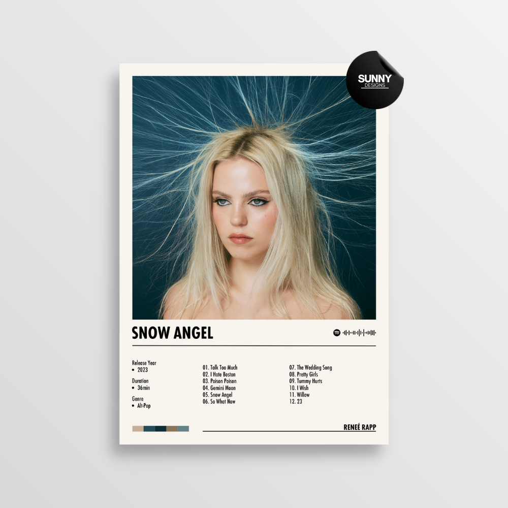 Renee Rapp Snow Angel merch custom album cover poster music poster personalized gifts poster mockup poster template album posters for wall Sunny Designs Poster 