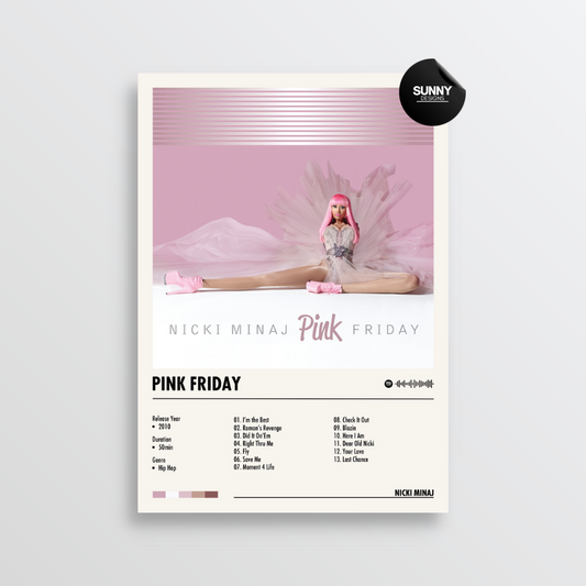 Nicki Minaj Pink Friday merch custom album cover poster music poster personalized gifts poster mockup poster template album posters for wall Sunny Designs Poster 