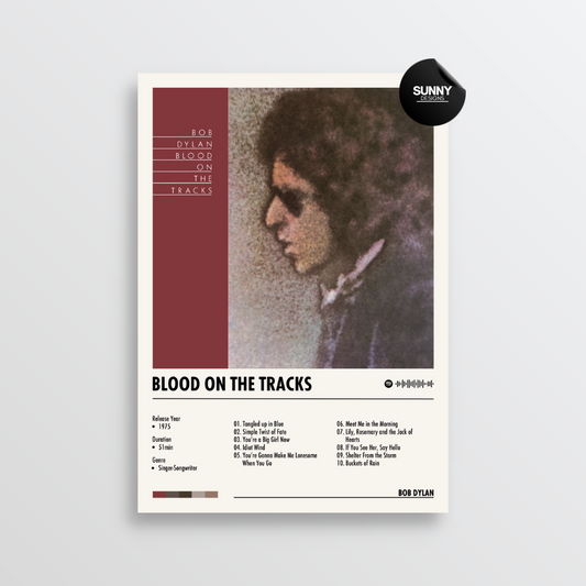 Bob Dylan Blood On The Tracks merch custom album cover poster music poster personalized gifts poster mockup poster template album posters for wall Sunny Designs Poster 