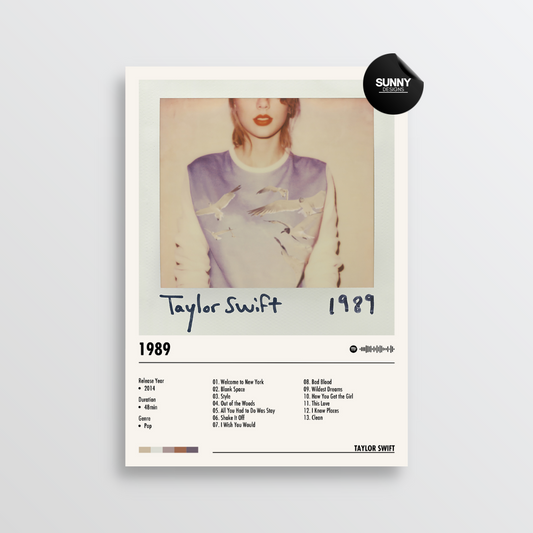 Taylor Swift 1989 merch custom album cover poster music poster personalized gifts poster mockup poster template Sunny Designs Poster