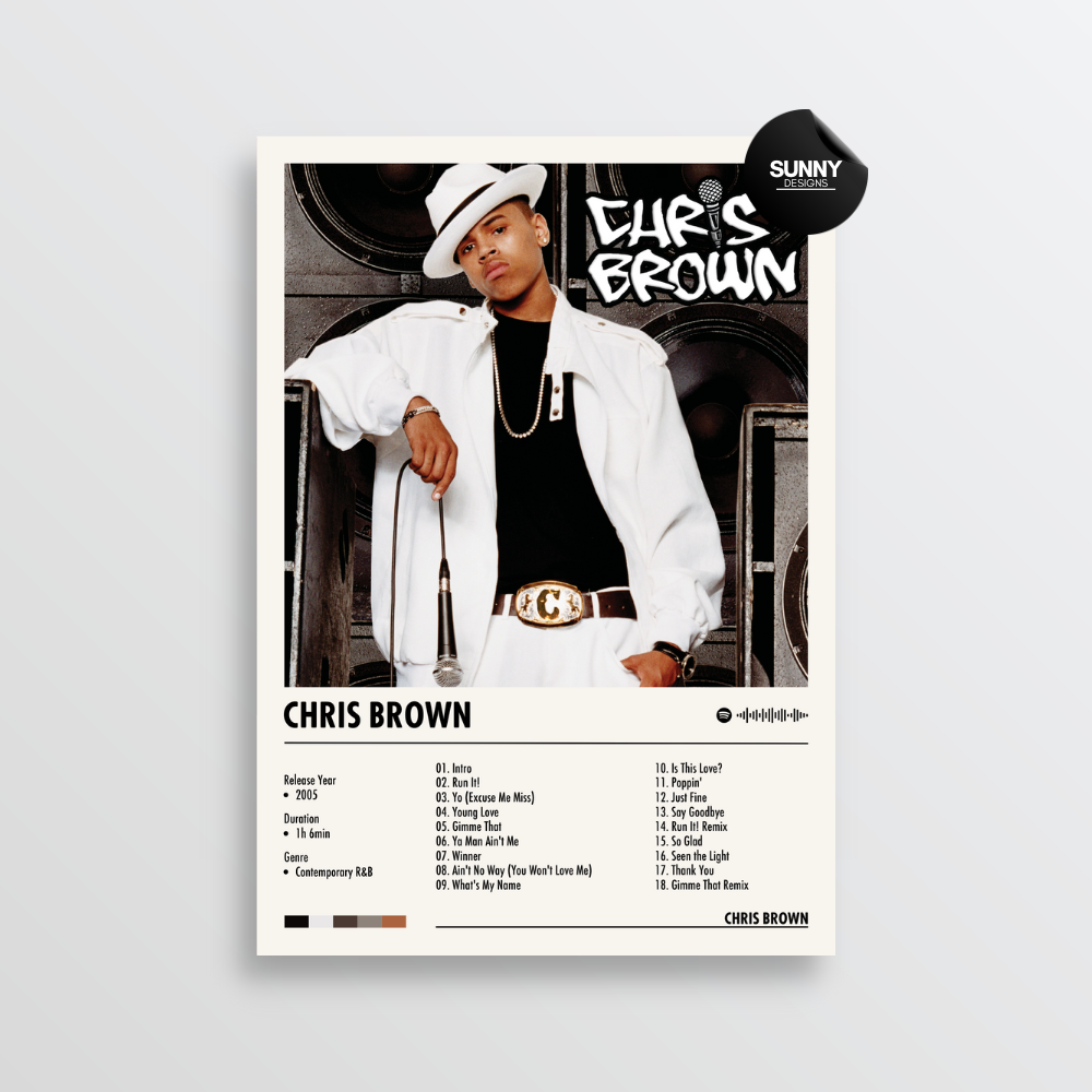 Chris Brown Chris Brown merch custom album cover poster music poster personalized gifts poster mockup poster template album posters for wall Sunny Designs Poster 