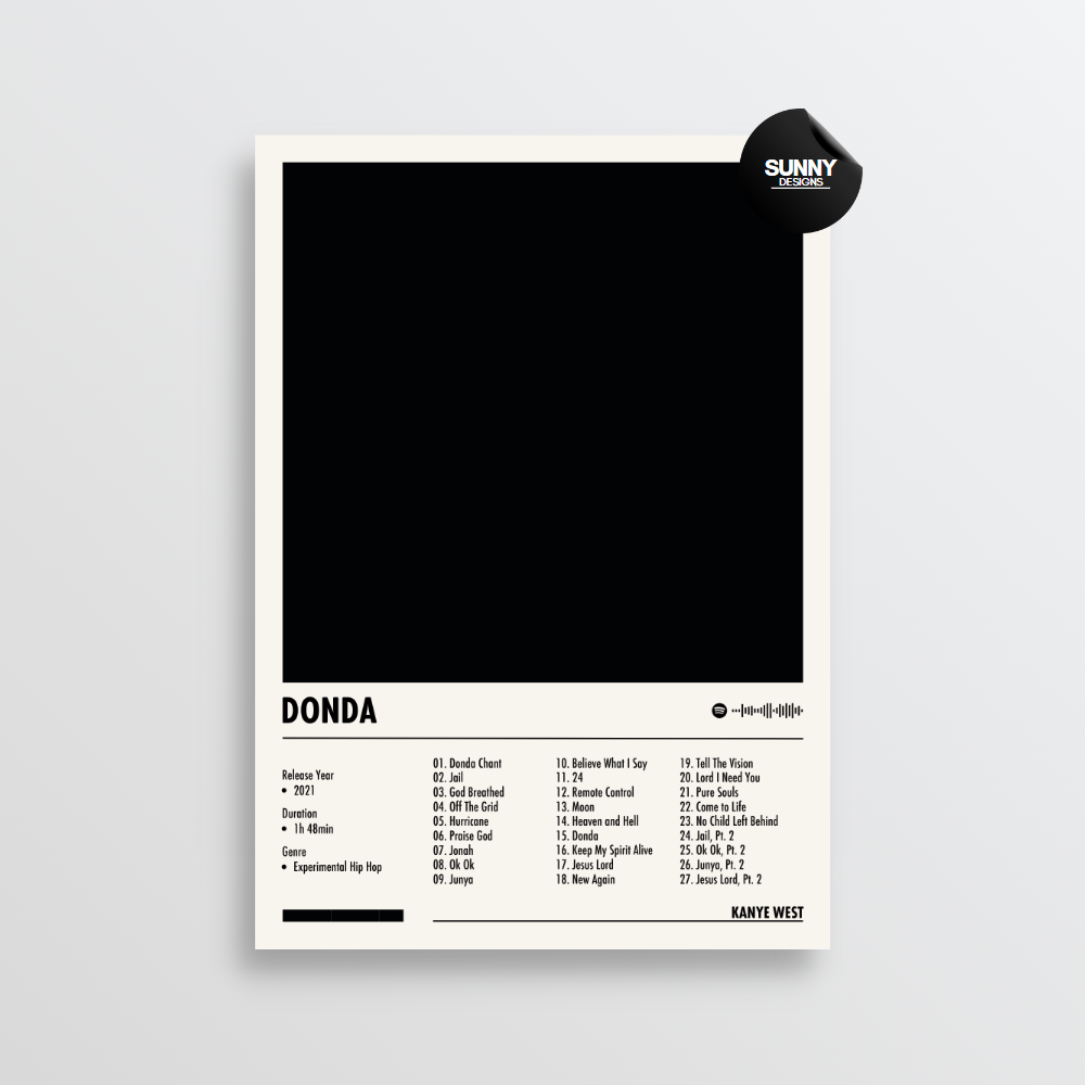 Kanye West Donda merch custom album cover poster music poster personalized gifts poster mockup poster template Sunny Designs Poster